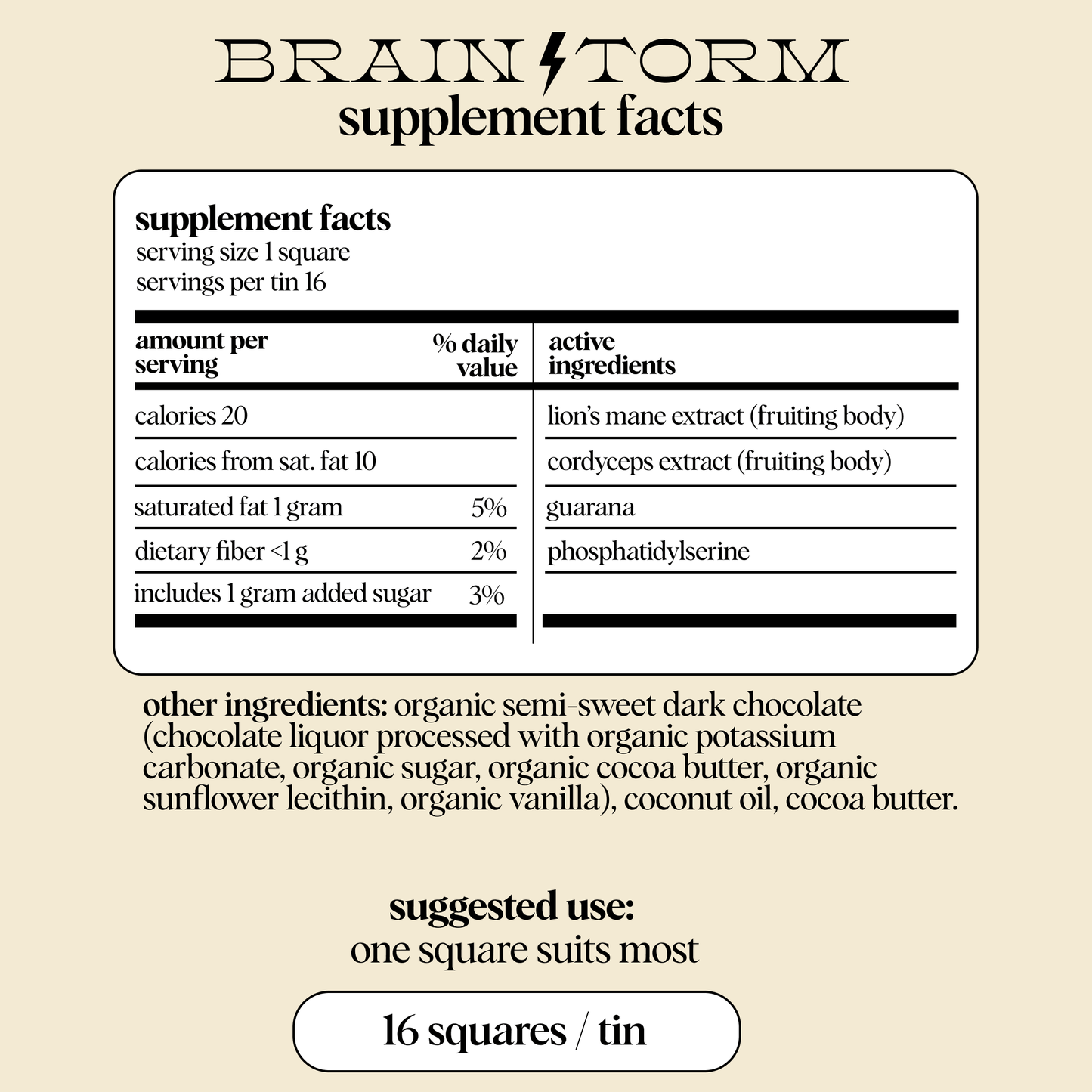 Brainstorm Mushroom Chocolate for Focus