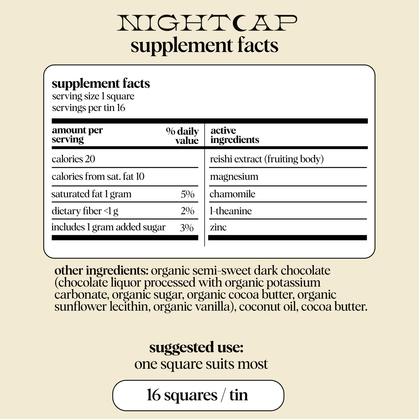 Nightcap Mushroom Chocolate for Deep Sleep